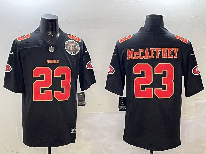 Men San Francisco 49ers #23 Mccaffrey Black gold Fashion 2025 Nike Limited NFL Jersey style 2->san francisco 49ers->NFL Jersey